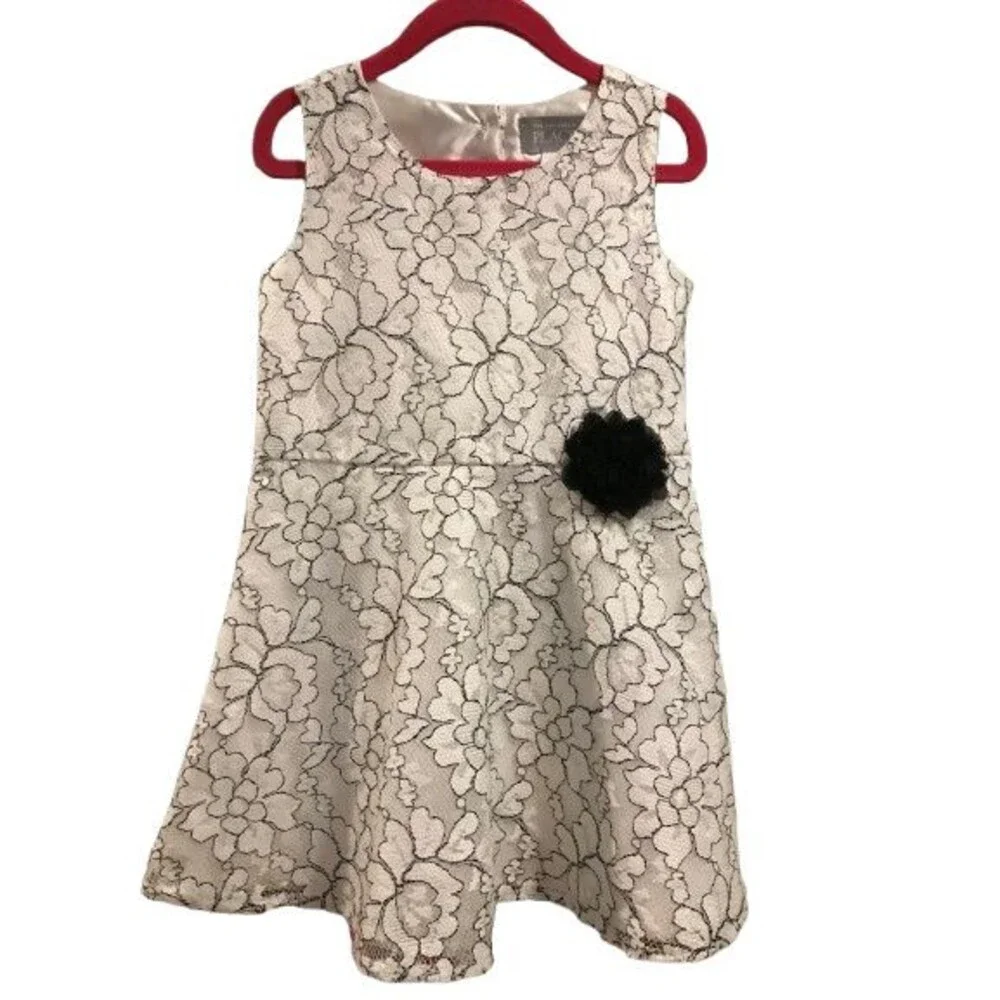 Girl's 4T Dress Sleeveless Children's Place White & Black Lined